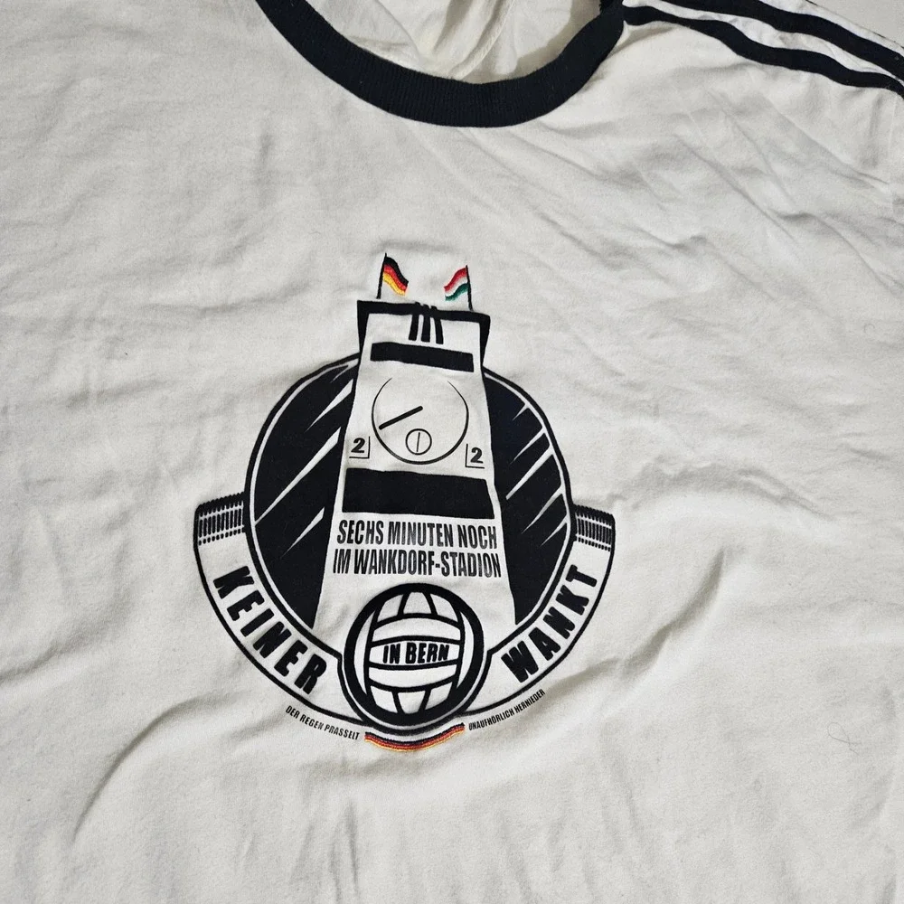 Adidas UEFA Euro 2008 Wankdorf-Stadion Bern Ringer T-Shirt White Mens 2XL